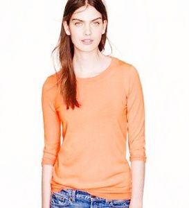 Jcrew 100% Merino wool Tippi XS neon cantelope